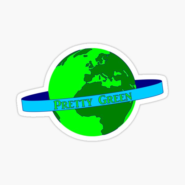 Pretty Green Planet Earth Sticker