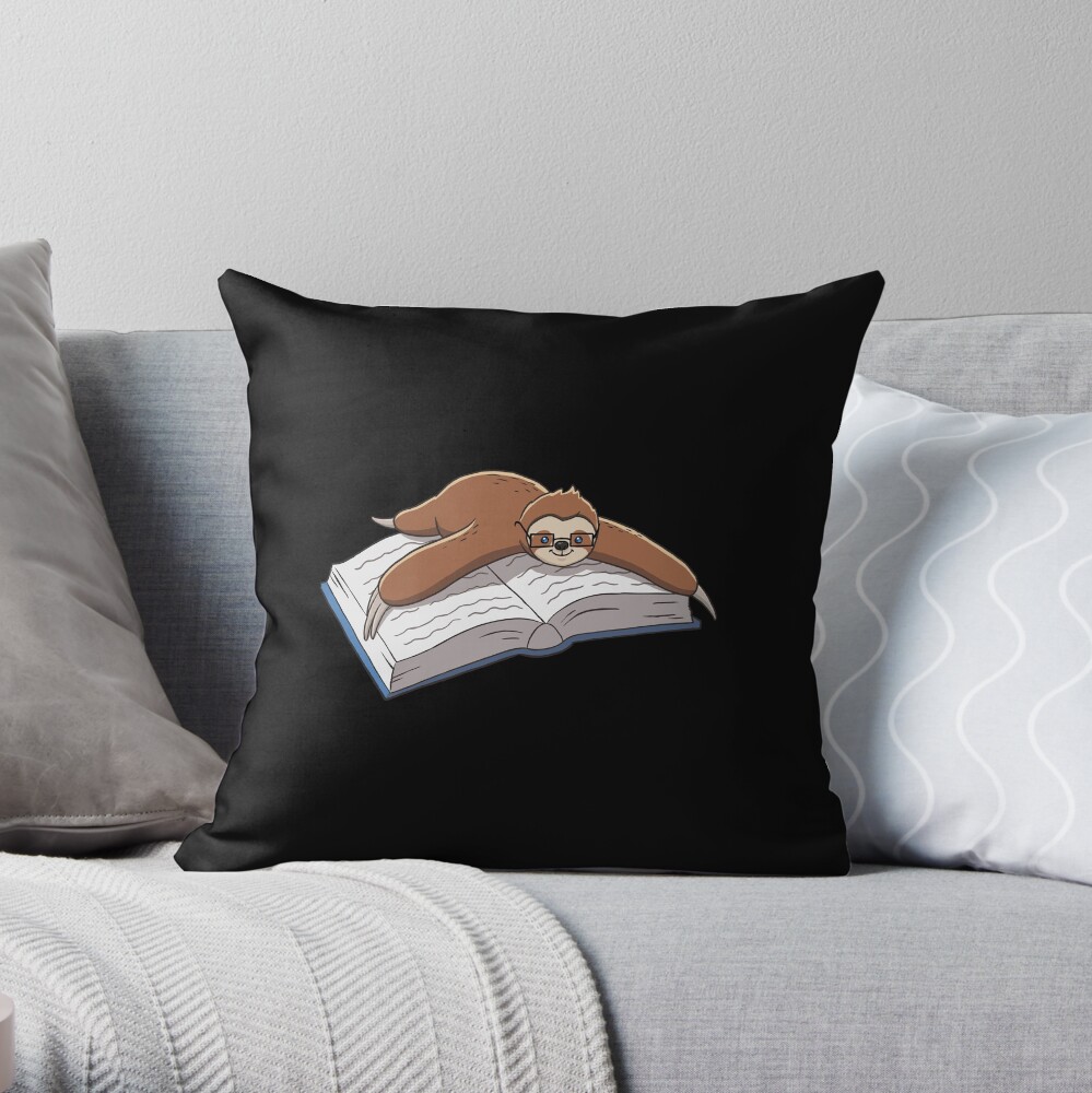 sloth reading pillow