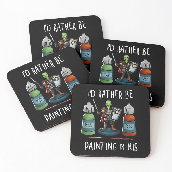Item preview, I'd rather be painting minis - On Black designed and sold by Elvish-Emporium.