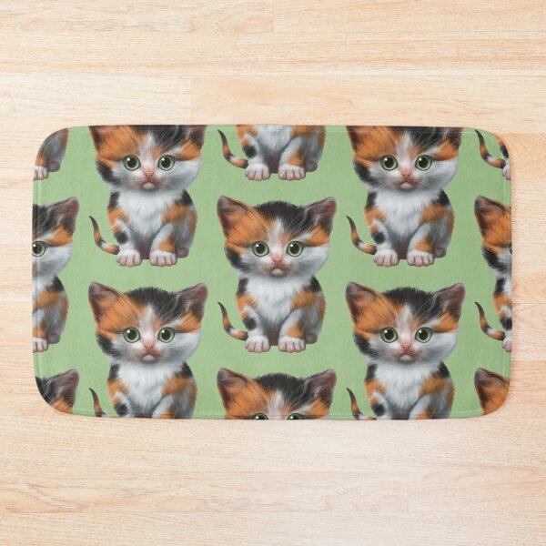 Item preview, Calico kitten on classic background designed and sold by Iker Paz Studio.