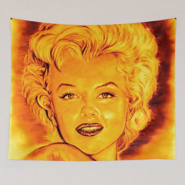 Item preview, Marilyn portrait drawing golden orange designed and sold by GittaG74.