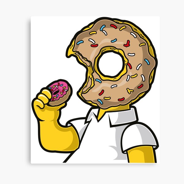 Donut Homer Simpson Canvas Prints Redbubble