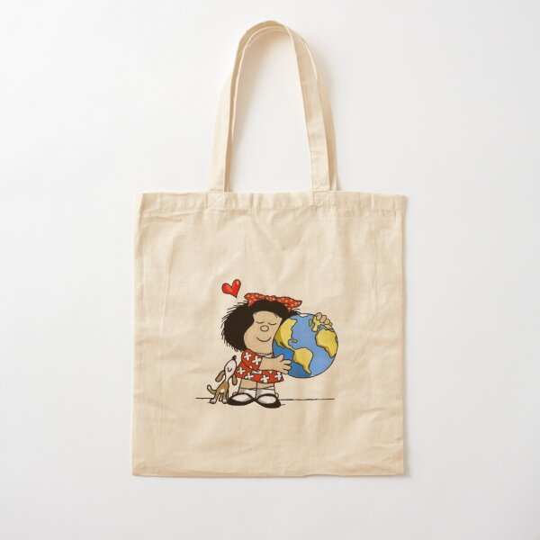 Mafalda, el mundo y su perrito Bolsa de algodón