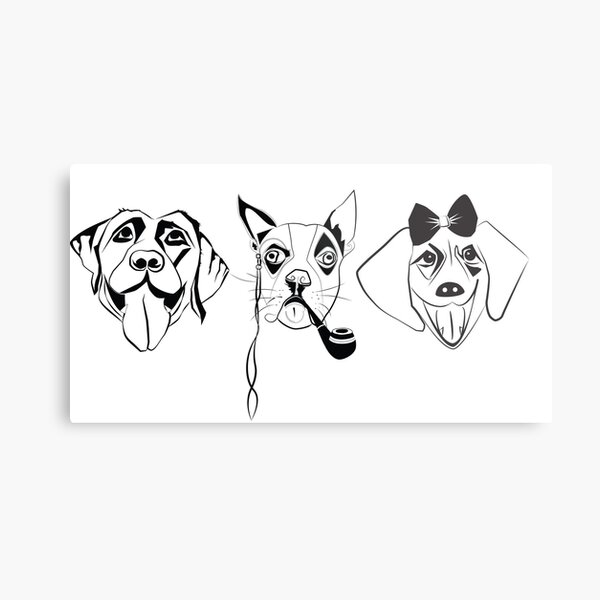 3 dogs horizinal Metal Print