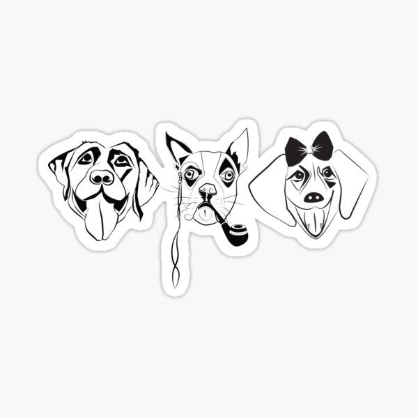 3 dogs horizinal Sticker