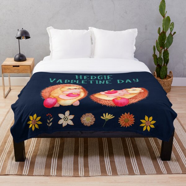 Hedgehog Valentines Day Throw Blanket