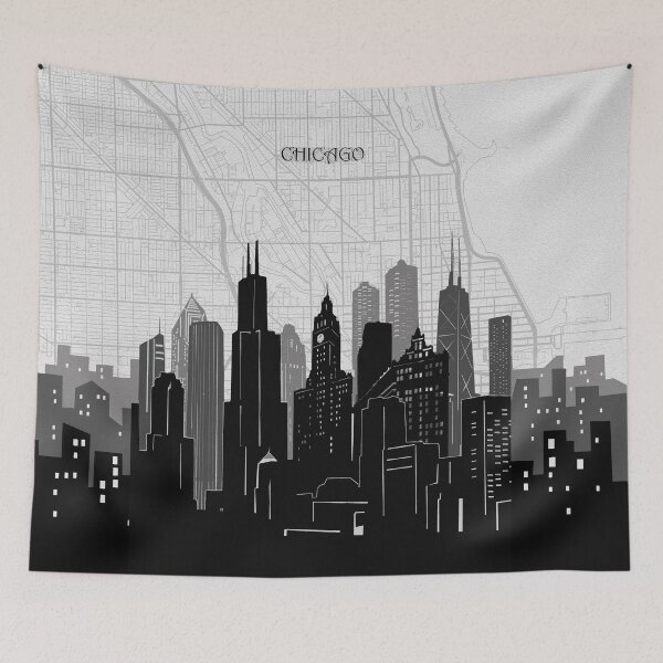 Item preview, chicago skyline designed and sold by BekimART2.