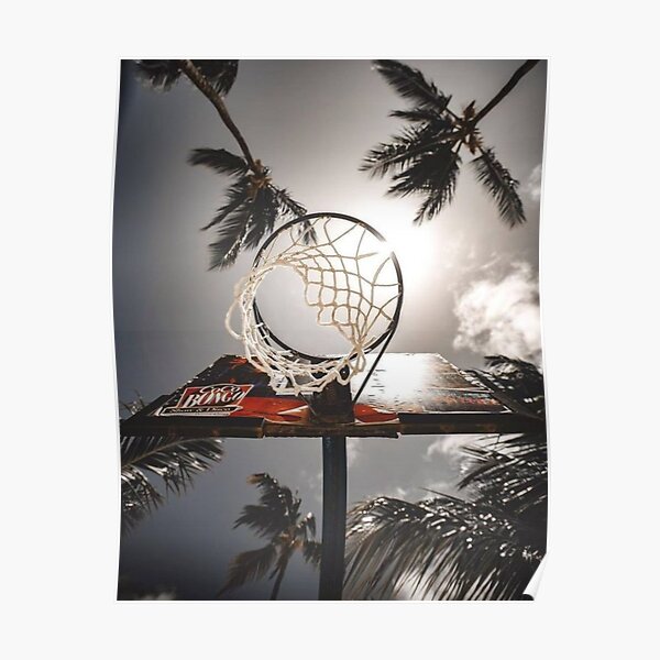 Basketball And Palm Trees Poster