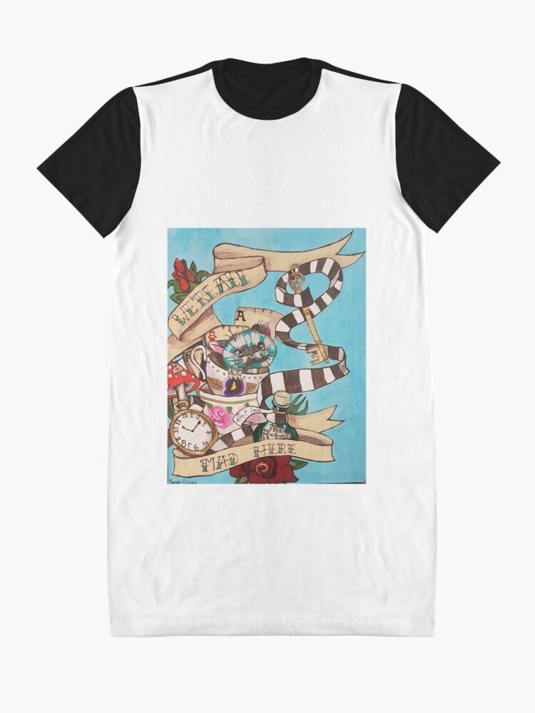 Alternate view of Were All Mad Here (Alice's Adventures in Wonderland) Graphic T-Shirt Dress