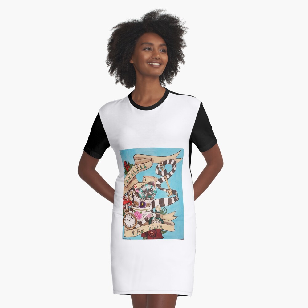 Were All Mad Here (Alice's Adventures in Wonderland) Graphic T-Shirt Dress