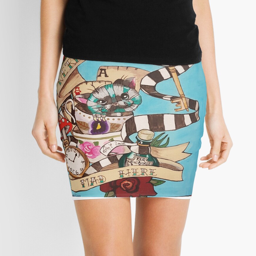 Were All Mad Here (Alice's Adventures in Wonderland) Mini Skirt