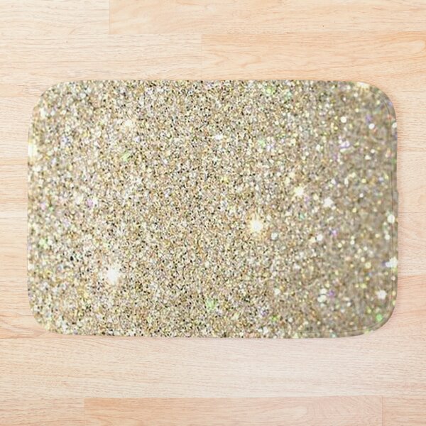 Golden Color Pattern Bath Mat