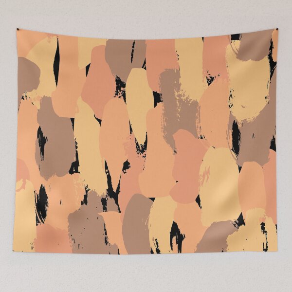 Item preview, Orange and brown abstract pattern black background designed and sold by Jenmag.