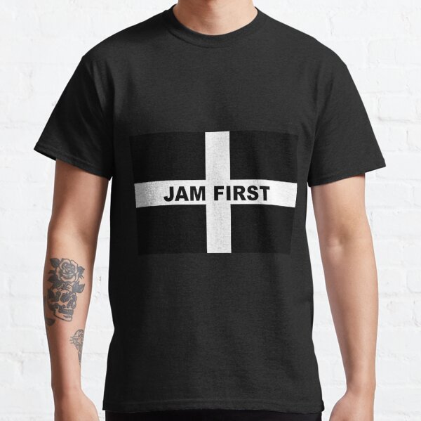 Cornwall Jam First - Kernow Saint Piran's Cornish Flag T-Shirt, Poster, Mask, Sticker, Print etc Classic T-Shirt