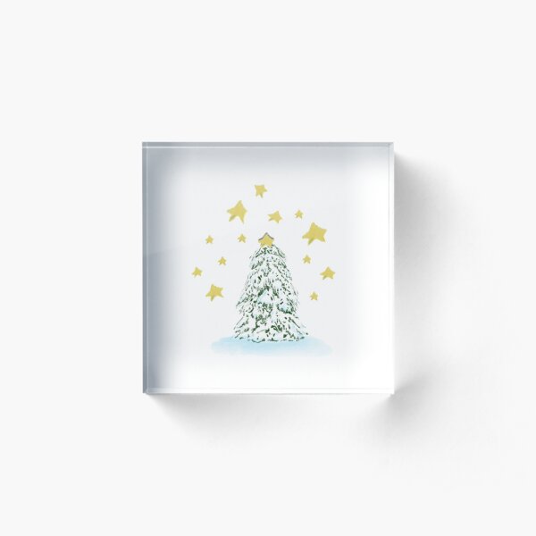 Christmas tree & Stars Acrylic Block