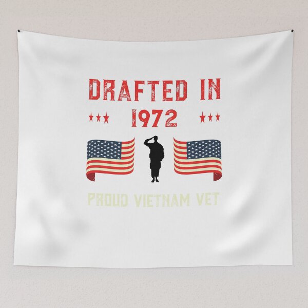 Item preview, Mens Vietnam Veteran Drafted 1972 Draft War Proud American Flag design designed and sold by CreatedByHeidi.