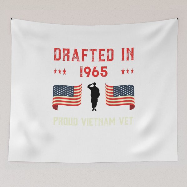 Item preview, Mens Vietnam Veteran Drafted 1965 Draft War Proud American Flag design designed and sold by CreatedByHeidi.