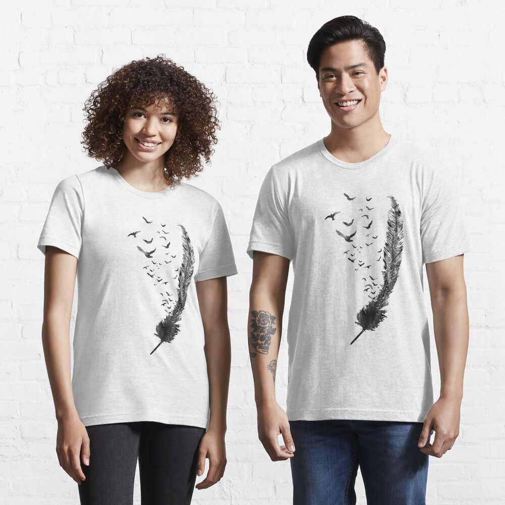 RosaliArt Feather and Birds T-Shirt