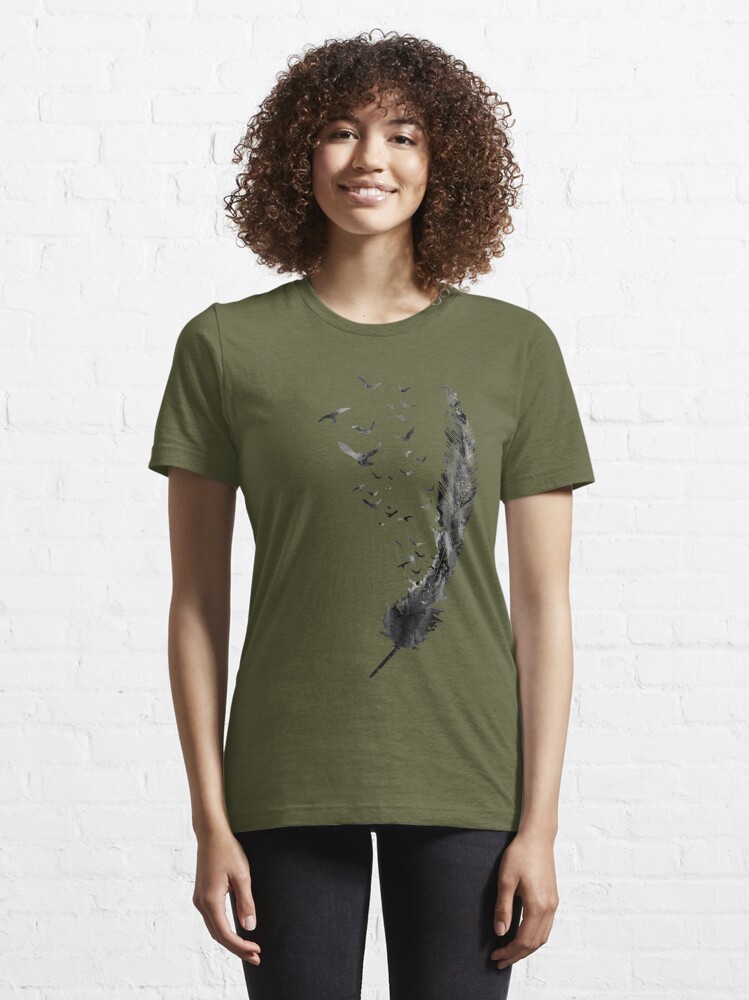 RosaliArt Feather and Birds T-Shirt