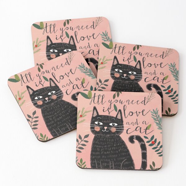 Item preview, All you need is love and a cat Art Print Cat wall Art || Cat lover gift || pet wall hanging  || Mia Charro Poster  designed and sold by MiaCharro.