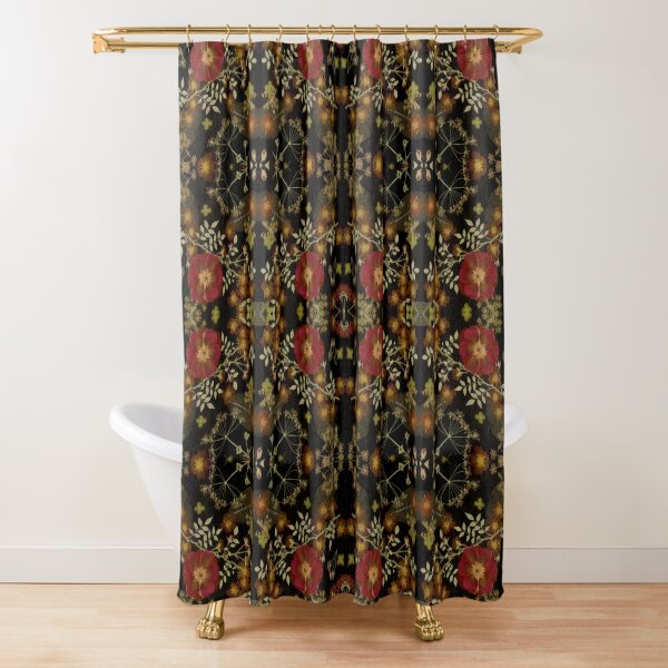 DarkFloral Red Rose Garden Shower Curtain