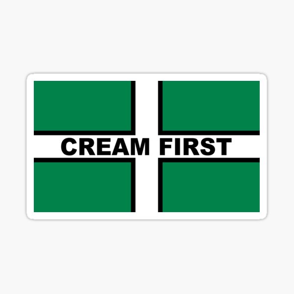Cream First Devon Flag of Saint Petroc Statement T-Shirt, Poster, Sticker, Print, poster etc Sticker