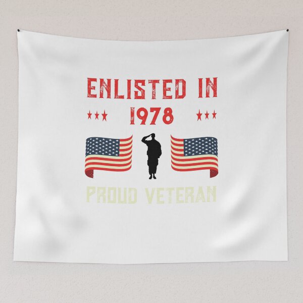 Item preview, Veteran Enlisted 1978 Quote Proud Vet American Flag Served design designed and sold by CreatedByHeidi.