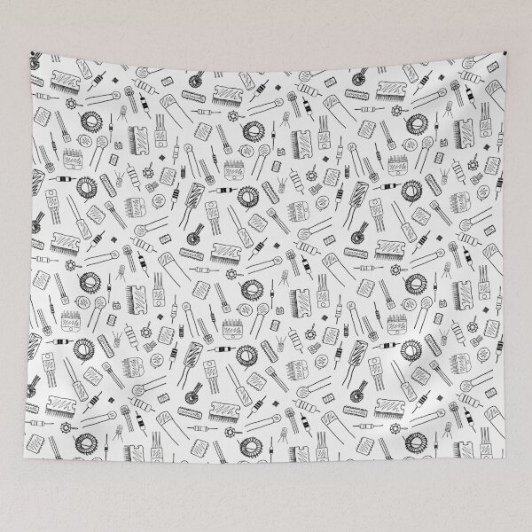 Item preview, Circuit Components - Black on White designed and sold by Hodgepodge Bricolage.