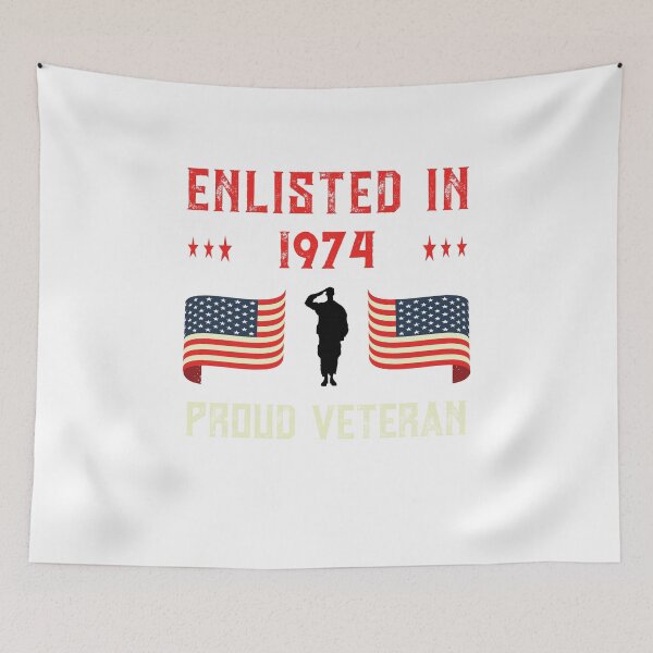 Item preview, Veteran Enlisted 1974 Quote Proud Vet American Flag Served Premium design designed and sold by CreatedByHeidi.
