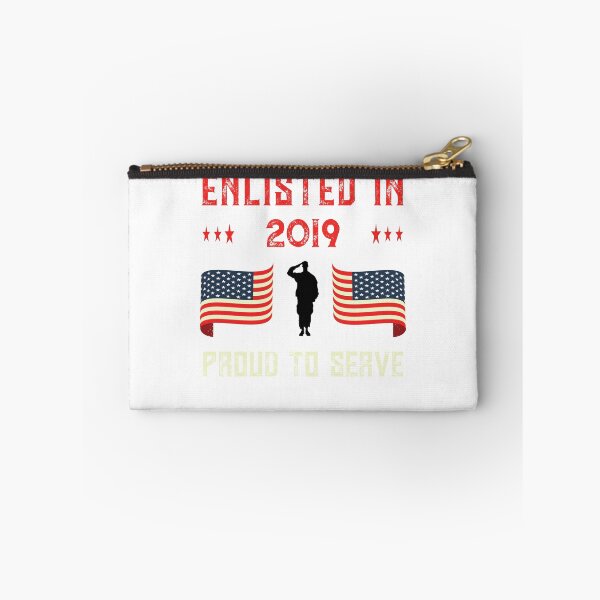 Item preview, Enlisted 2019 Military Proud Active Duty Quote American Flag design designed and sold by CreatedByHeidi.