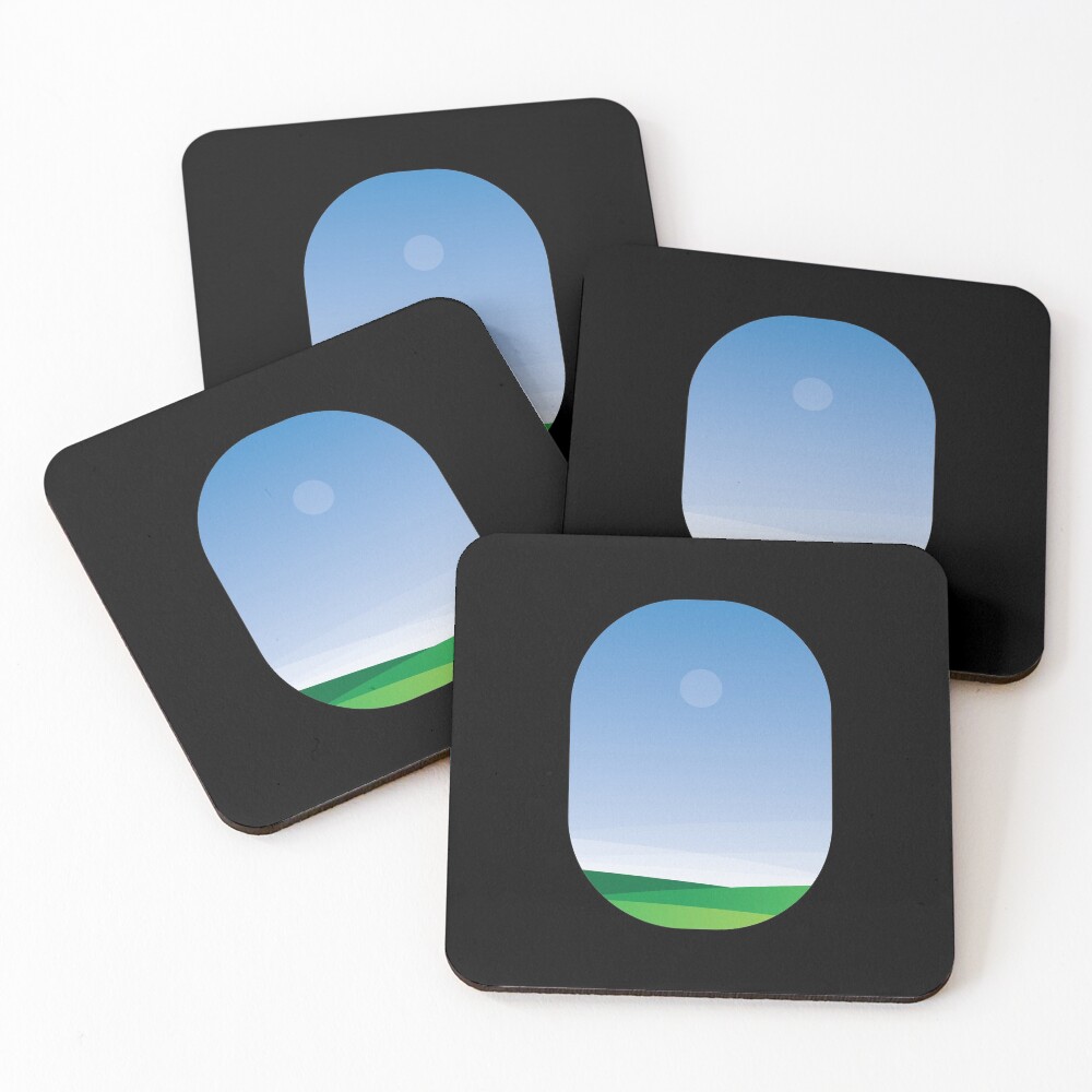 A green landscape as seen from the airplane window Coasters (Set of 4)