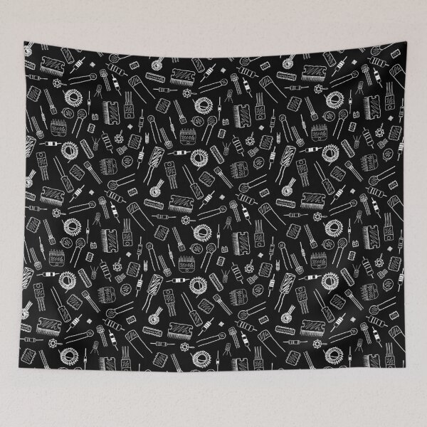 Item preview, Circuit Components - White on Black designed and sold by Hodgepodge Bricolage.