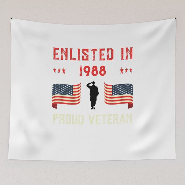 Item preview, Veteran Enlisted 1988 Quote Proud Vet American Flag Served design designed and sold by CreatedByHeidi.
