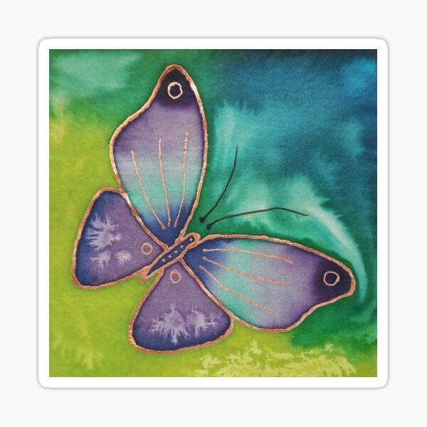 Butterfly 1 - little silk painting Sticker