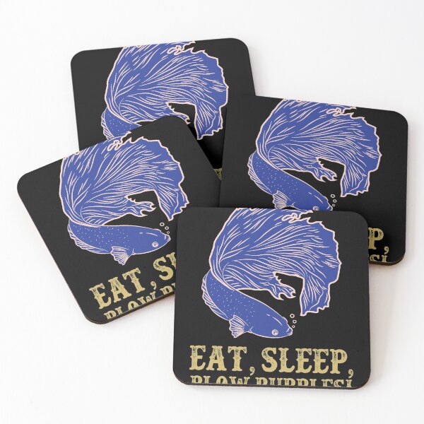 Item preview, Eat Sleep Blow Bubbles Betta Splendens Fighting Fish designed and sold by BornDesign.