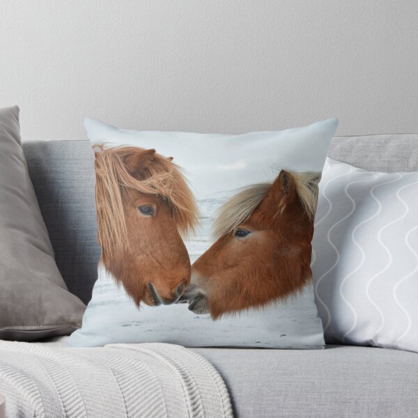 Item preview, Icelandic horses greeting each other designed and sold by elisainiceland.
