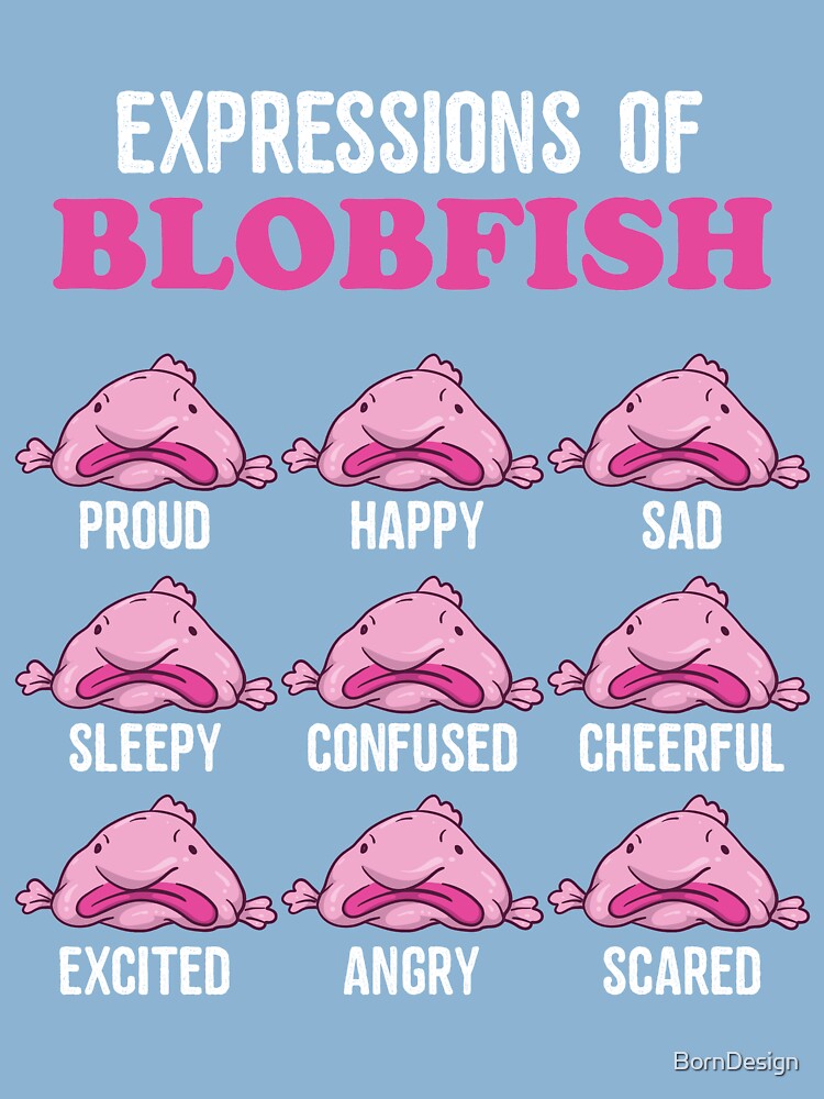 Expressions of Blobfish, Funny Ugly Fish Meme Postcard for Sale by  BornDesign