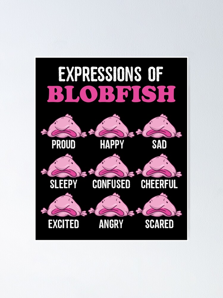 Expressions of Blobfish, Funny Ugly Fish Meme Postcard for Sale by  BornDesign