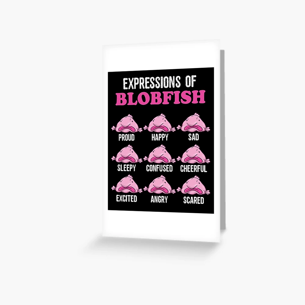 Expressions of Blobfish, Funny Ugly Fish Meme Postcard for Sale by  BornDesign