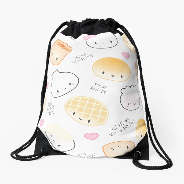 Cute Dimsum Puns Drawstring Bag