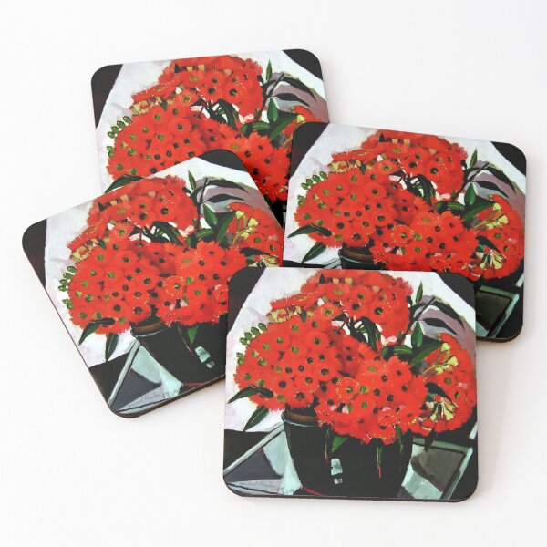 “Coastal Gums” Woodcut by Margaret Preston Coasters (Set of 4)