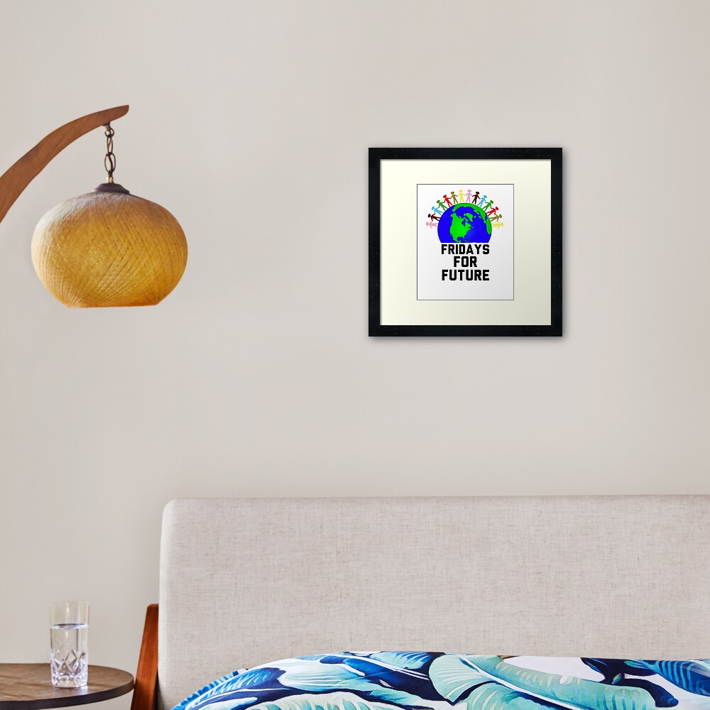 Friday For Future Youth Strike Climate Change T Shirt Framed Art Print By Sale999 Redbubble