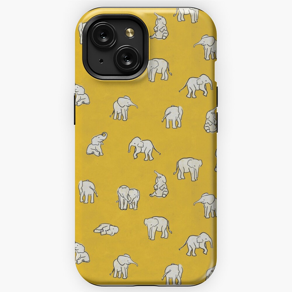 iPhone・スマホケース Society6 Indian Baby Elephants in Navy by Estelle F Indian Baby Elephants in Pink