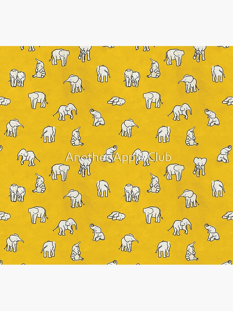 Indian Baby Elephants Yellow Pattern by estellef
