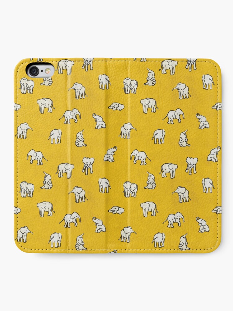 Alternate view of Indian Baby Elephants Yellow Pattern iPhone Wallet