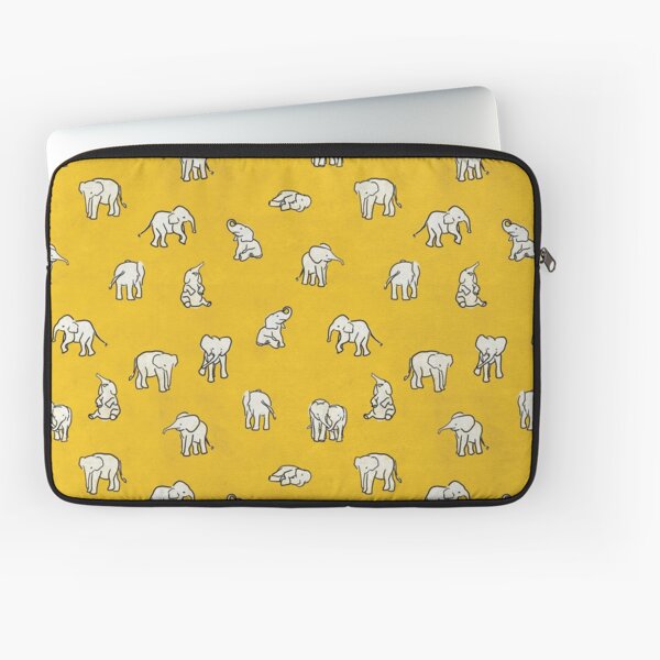 Indian Baby Elephants Yellow Pattern Laptop Sleeve