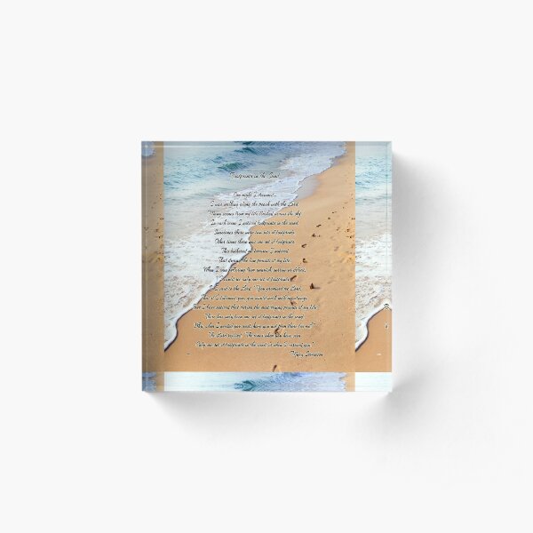 FootPrints in the Sand Acrylic Block