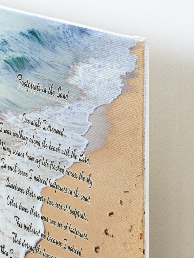 Alternate view of FootPrints in the Sand Mounted Print