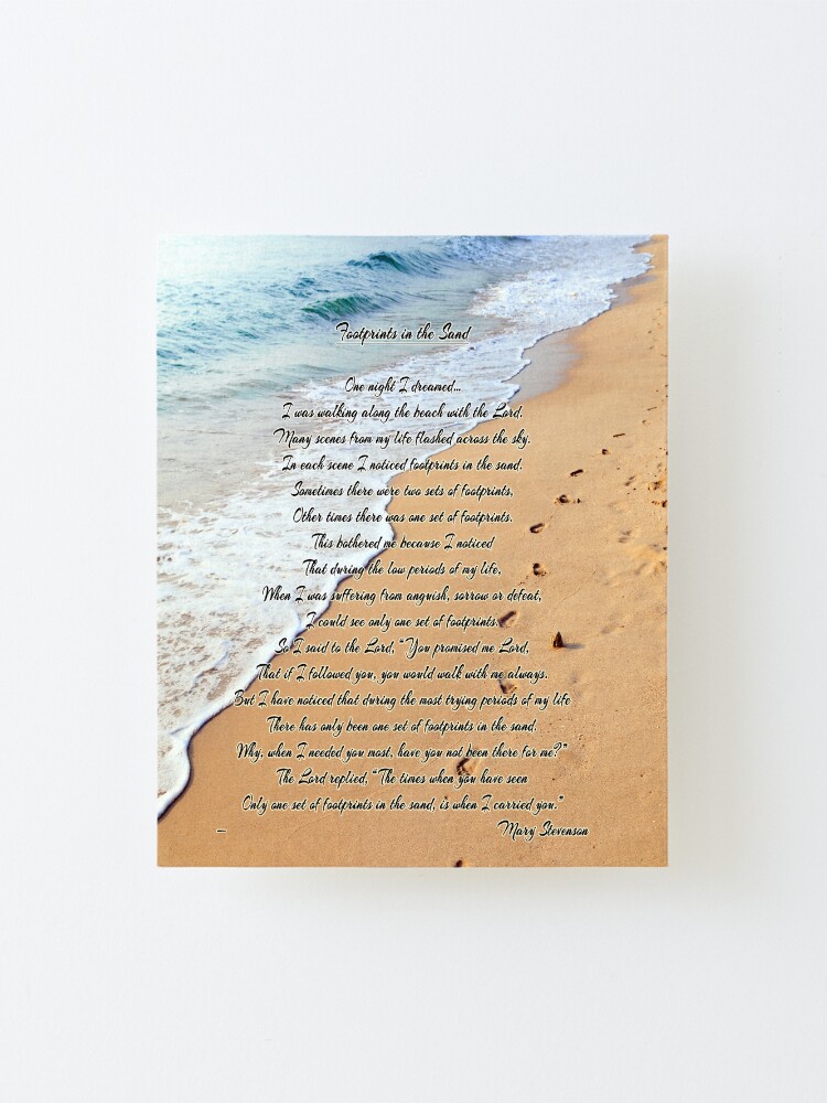 Alternate view of FootPrints in the Sand Mounted Print