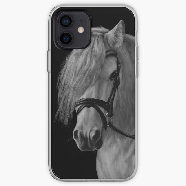 Grey gypsy vanner horse iPhone Soft Case
